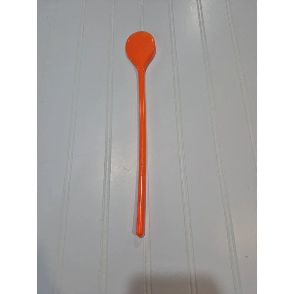 Vintage Orange Melamine Ware Long Mixing Cooking Stir Spoon Utensil  12 Inches